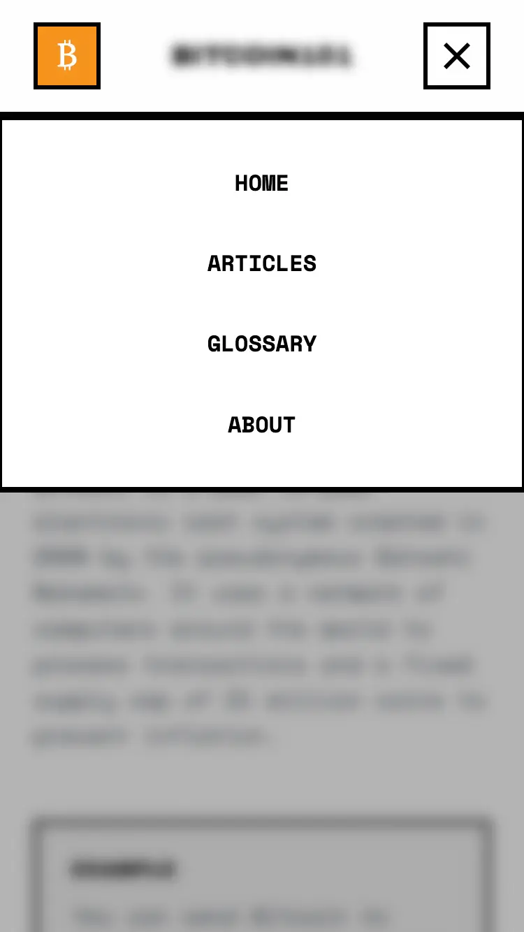 Same layout with menu open, nav panel and backdrop